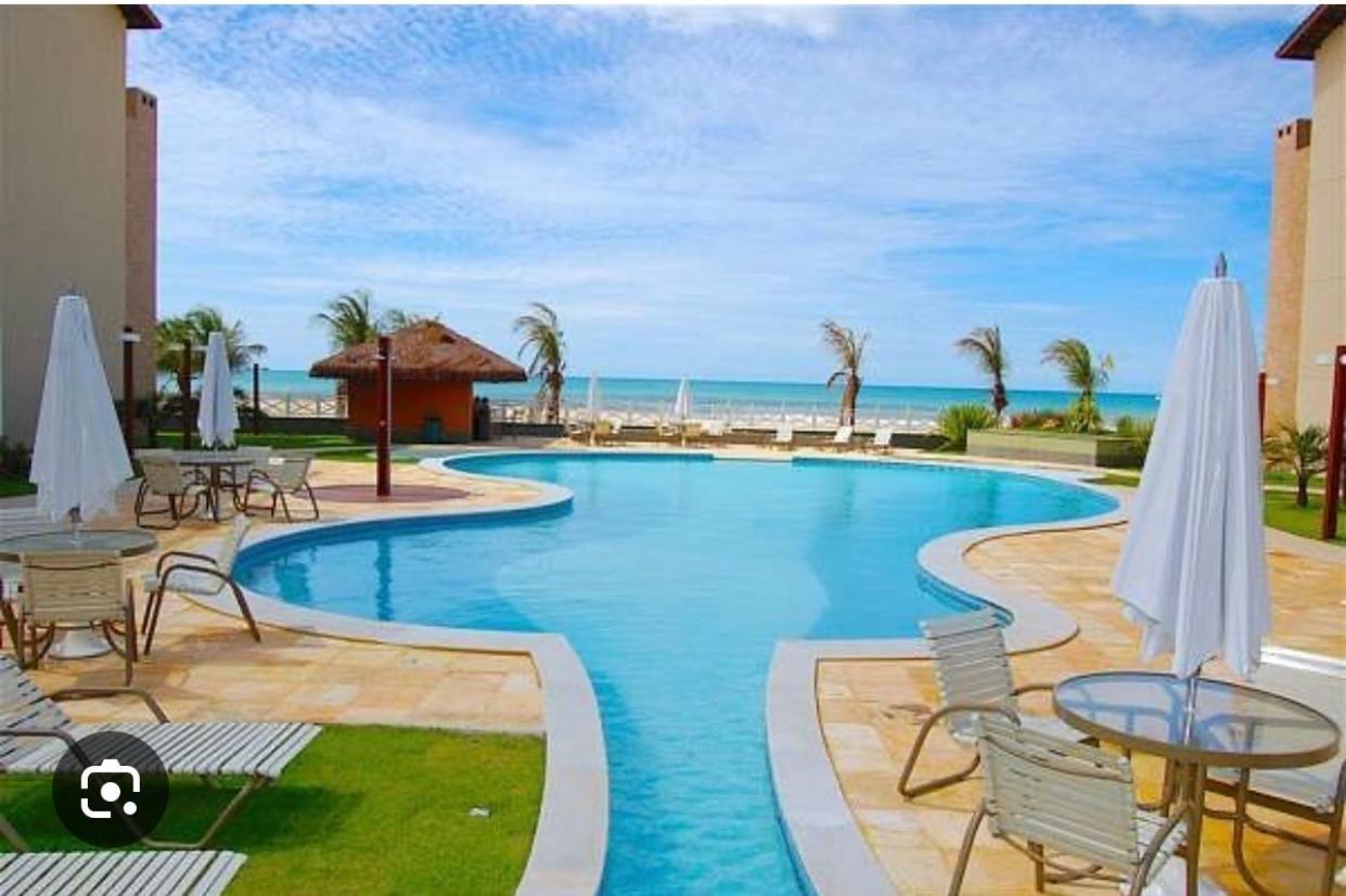 Apartamento Vista Total Do Mar Uma Cobertura A 400M Do Beach Park No Porto Das Dunas Aquiraz Condominio Terramaris Piscina Ampla Parque Infantil Sauna Estacionamento Privado Exterior foto
